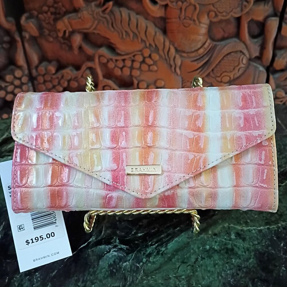NWT Brahmin Veronica Royalton Metallic Coral, Rose, Peach, Bronze Leather Wallet - Picture 3 of 13